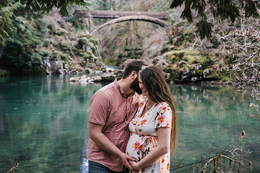 Maternity Photography by Natalie Broders at Moulton Falls in Battle Ground, WA - March