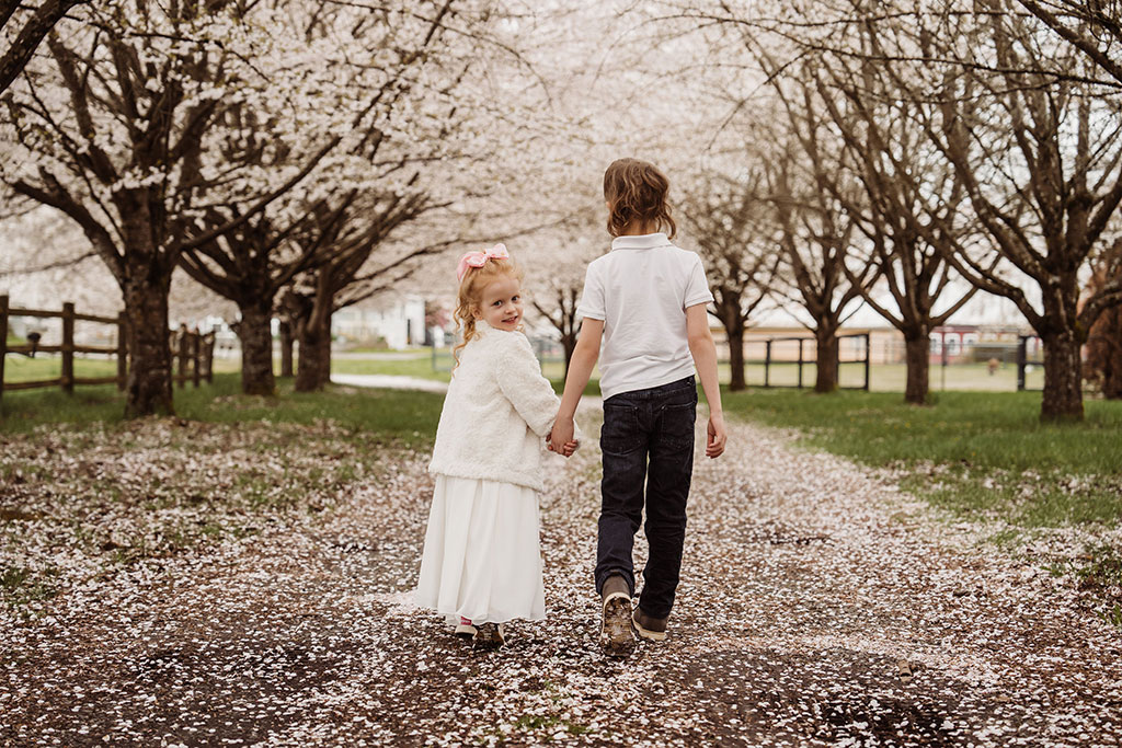 Spring Blossom Family Photography in Scappoose, OR by Natalie Broders - April