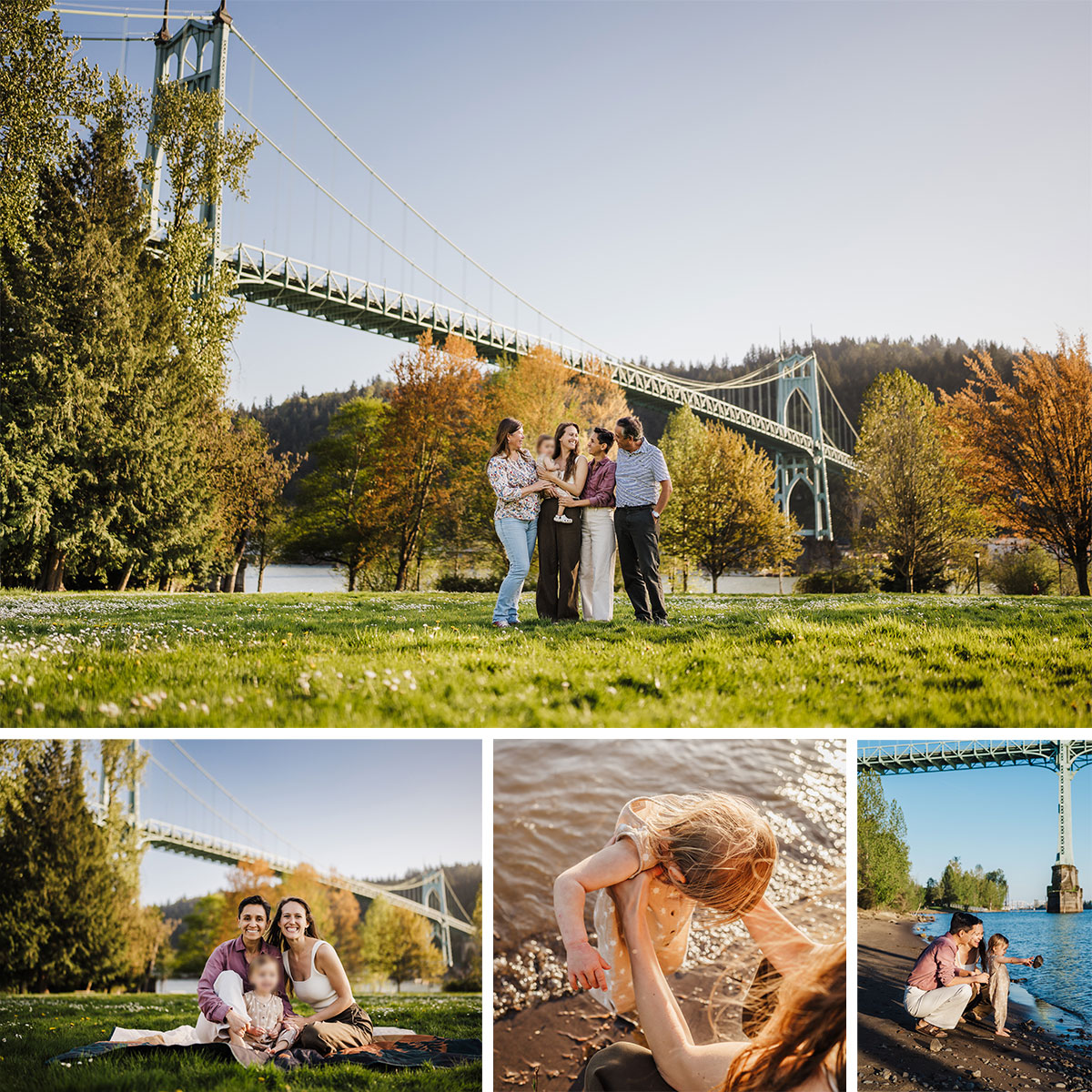 Family photography at Cathedral Park in Portland, OR by Natalie Broders in mid-April