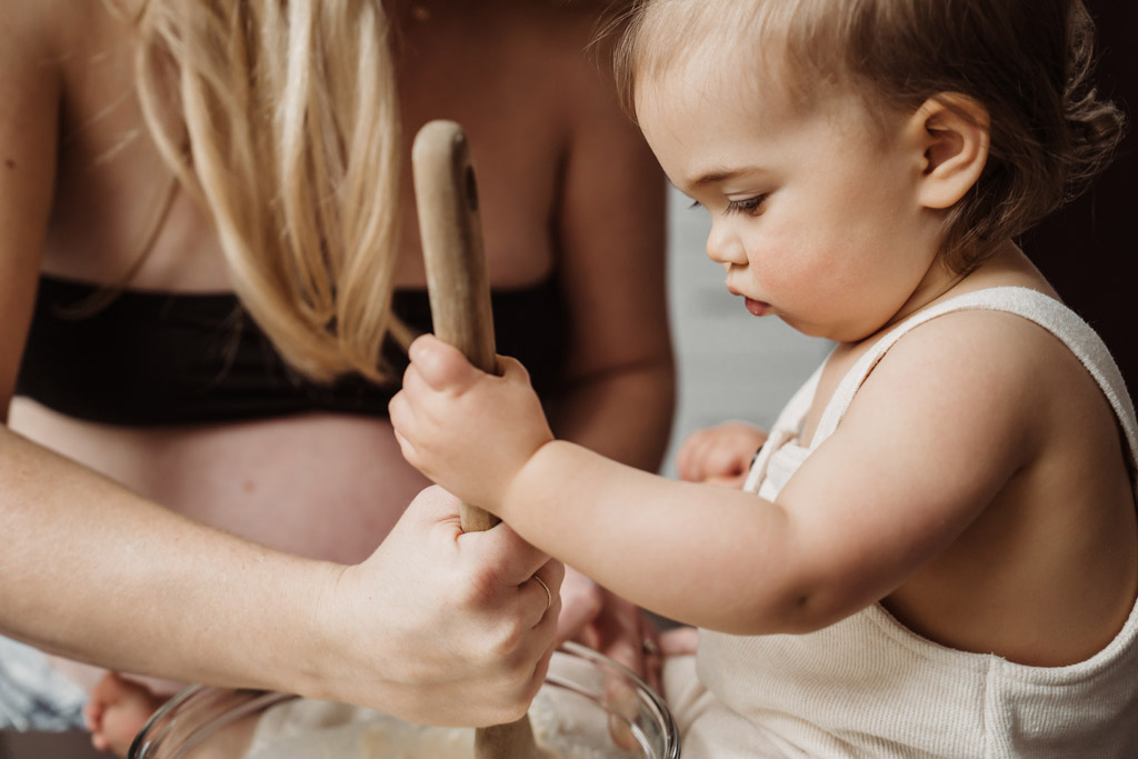 Pancake Session, In Home Maternity Photography by Natalie Broders in Portland, OR