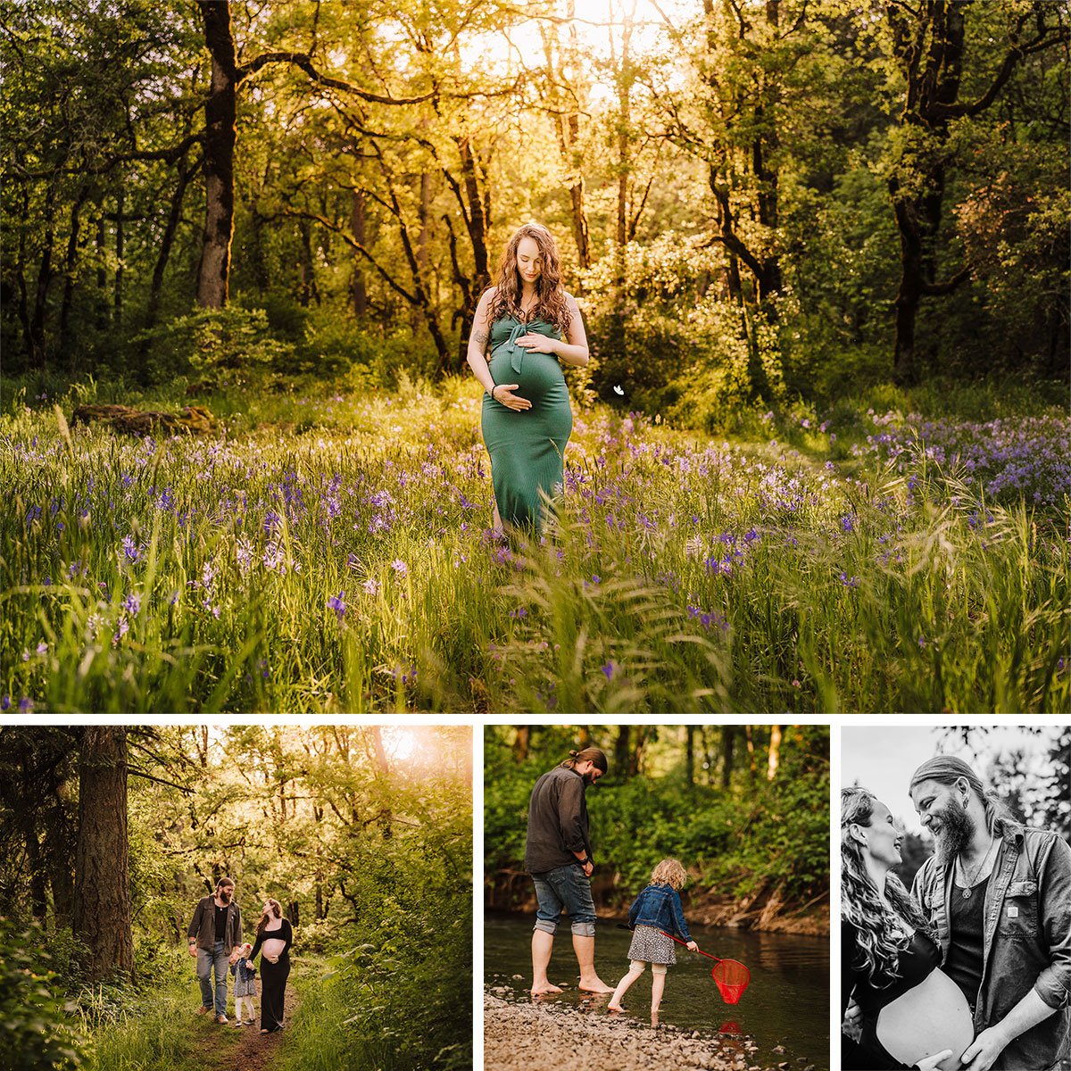 Family Maternity photography at McCormick Park in St Helens, OR by Natalie Broders in May