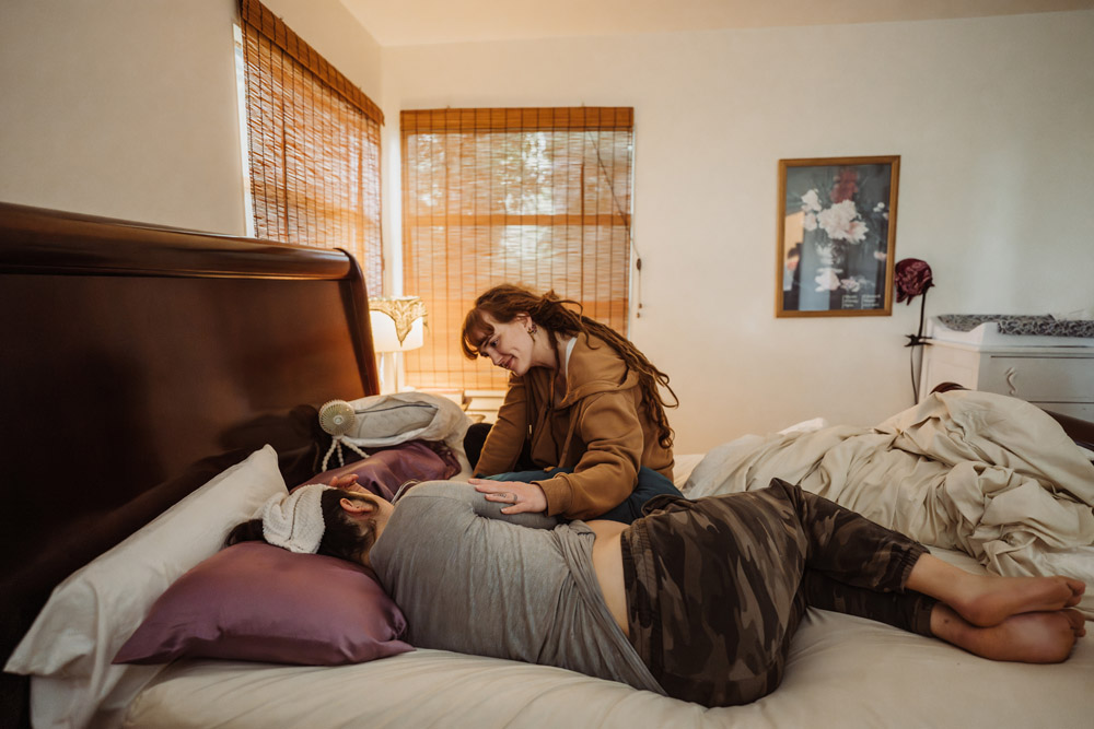 Portland Birth Doula Natalie Broders at a Home Birth