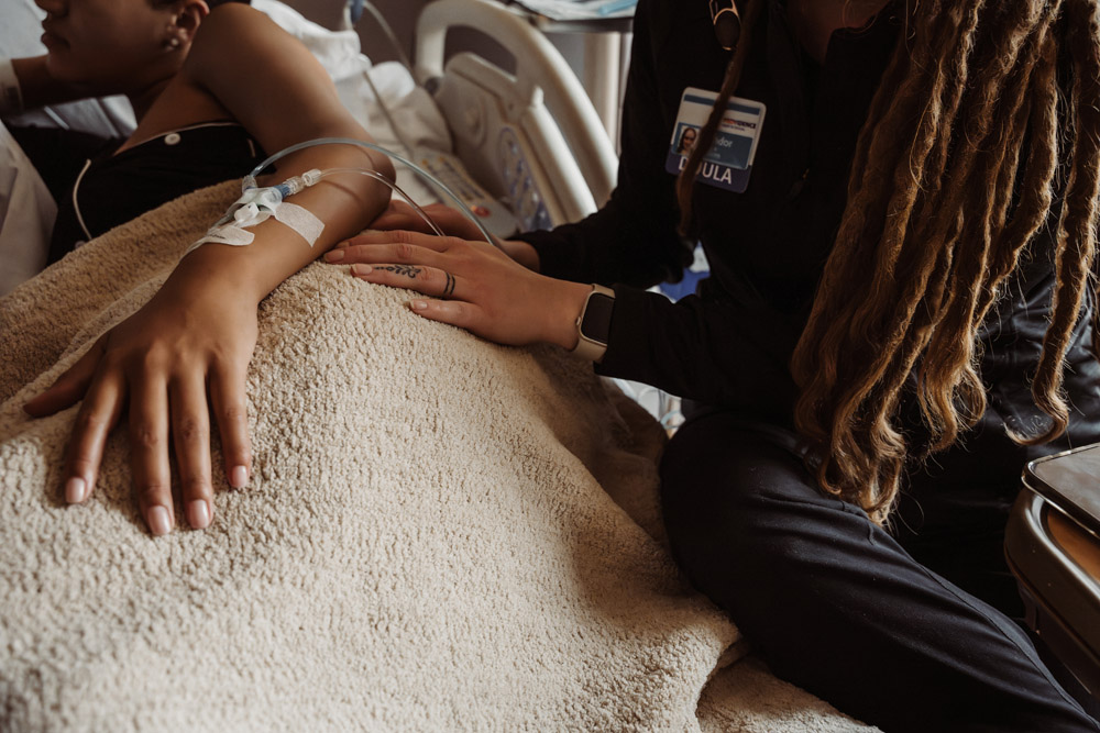Portland Birth Doula Natalie Broders at a Hospital Birth